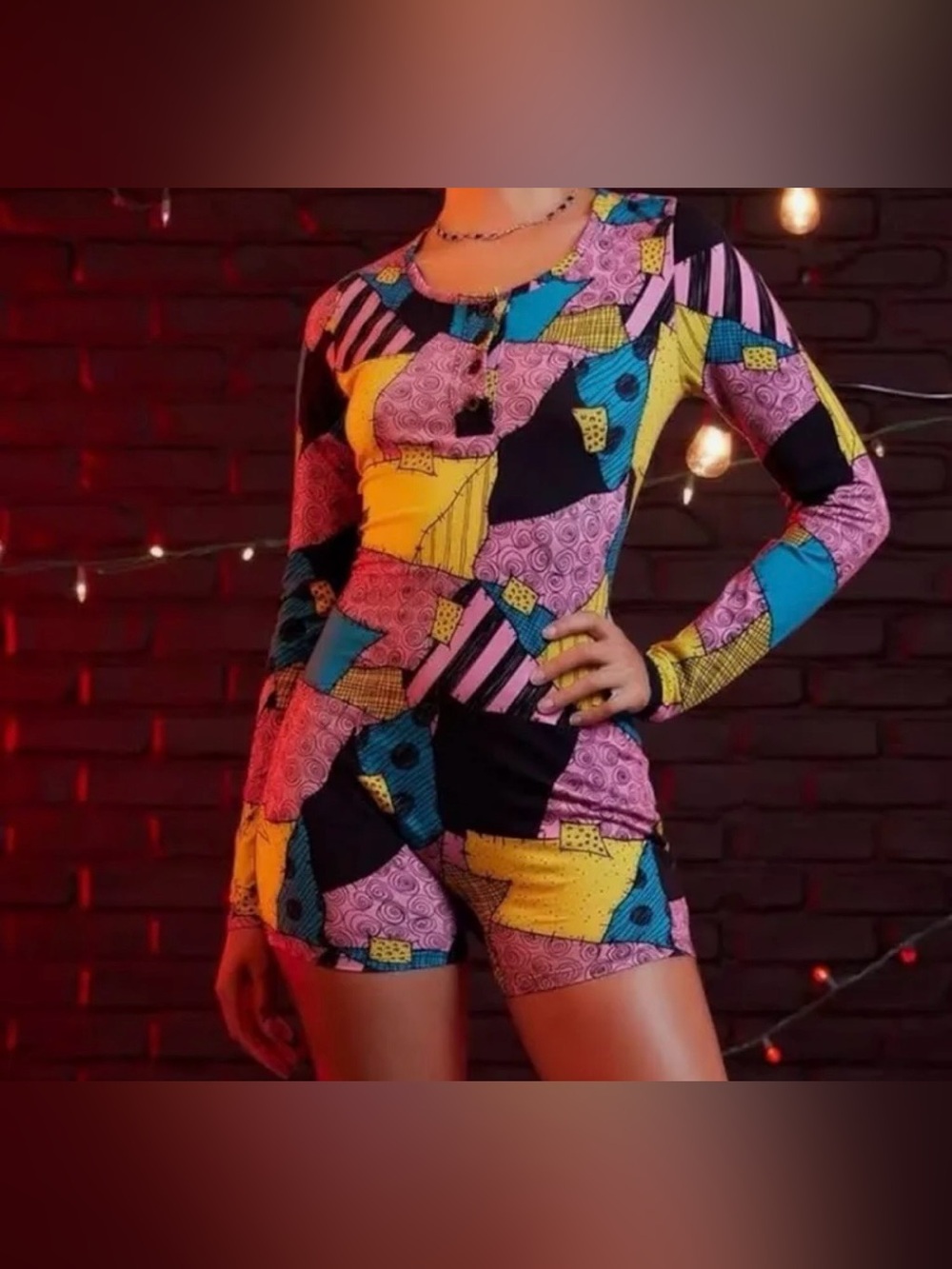 Her Universe The Nightmare Before Xmas Sally patchwork romper